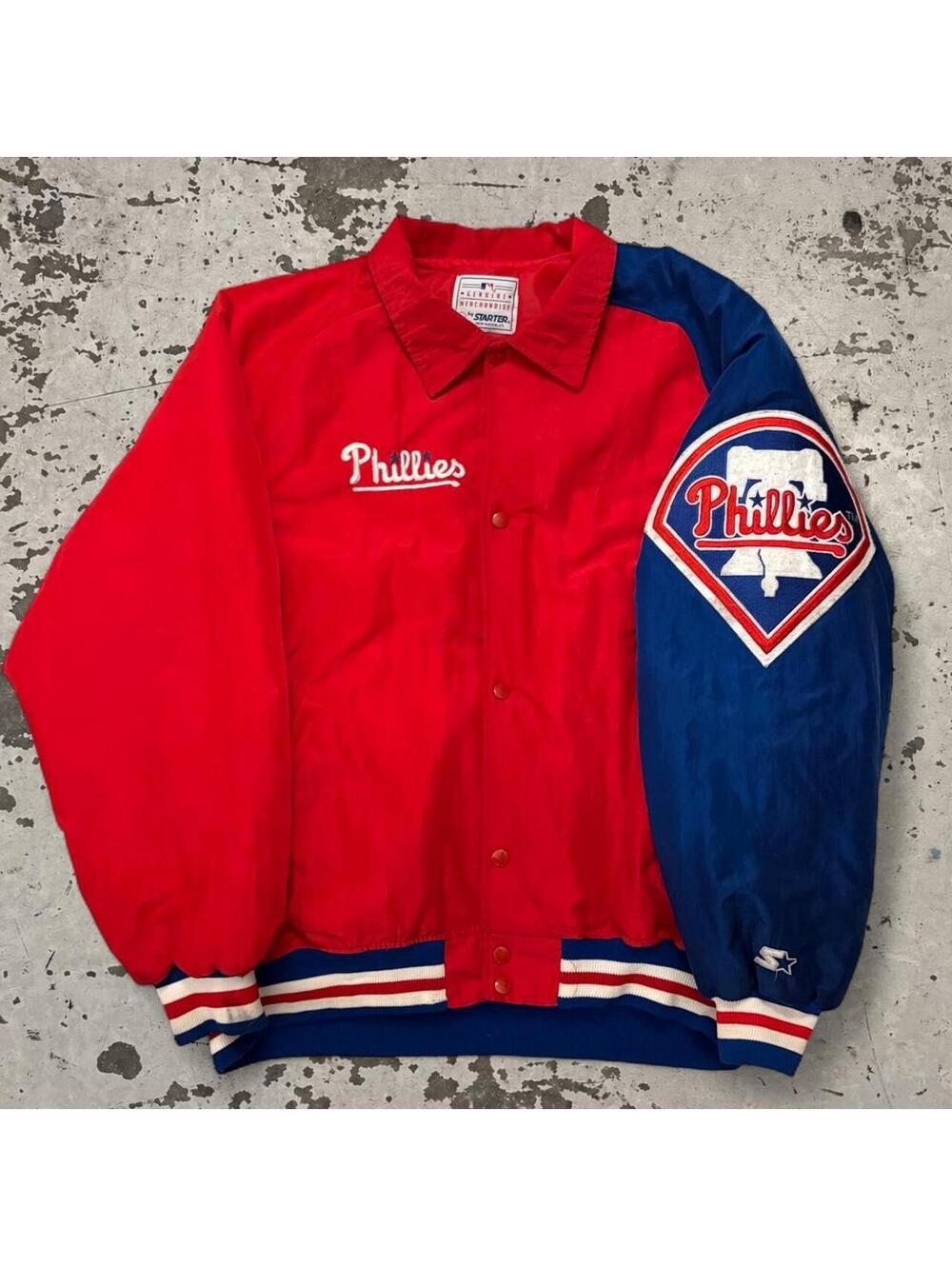 Mens vintage 90s 2 toned Philadelphia Phillies Starter Jacket SIze L